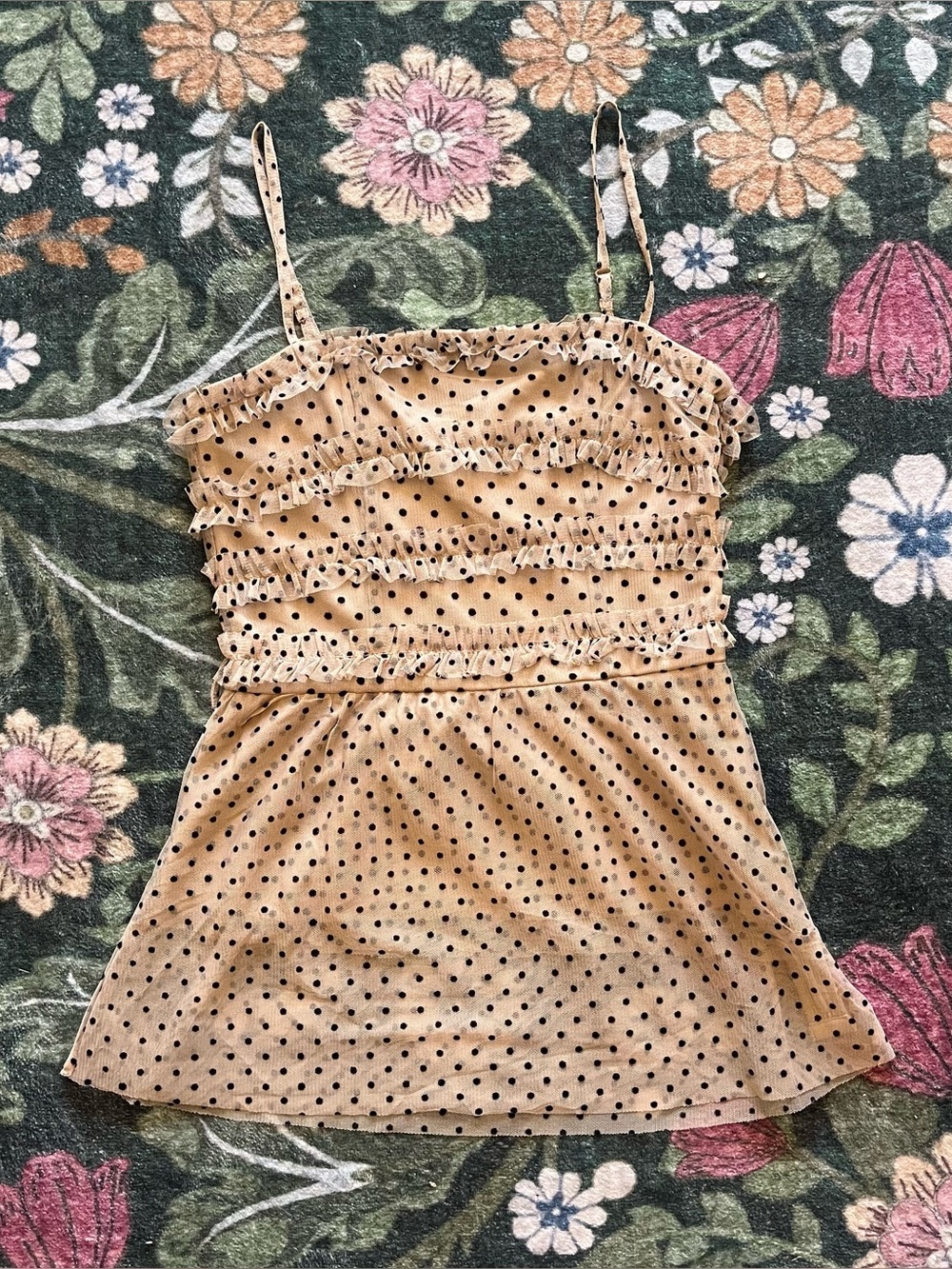 🌷 H&M Polka Dot Ruffle Tank 🌷